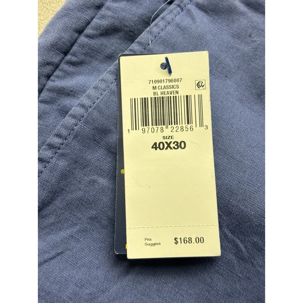 NEW Polo Ralph Lauren Straight Fit Linen Blend Pants Blue Heaven 40x30